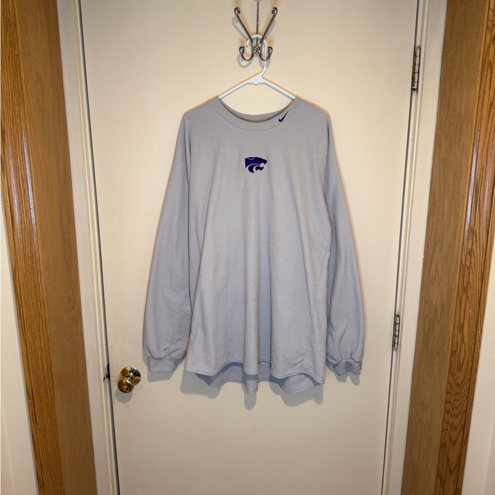 Vintage Nike Y2K Kansas State Wildcats Long Sleeve Fleece Logo Embroidered 2XL